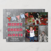 Rustikale Weihnachtsbunt-Fotokarten Feiertagskarte (Vorne/Hinten)