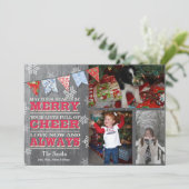 Rustikale Weihnachtsbunt-Fotokarten Feiertagskarte (Stehend Vorderseite)
