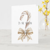 Rustikale Weihnachtscreme Candy Cream Silver Glam Karte (Gelbe Blume)