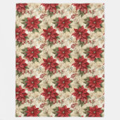 Rustikale Weihnachtsdecke Rot & Weiß Floral Charm Fleecedecke (Vorderseite)