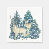Rustikale Weihnachtsdekoration mit Schnee und Hirs Serviette (Vorderseite)