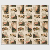 Rustikale Weihnachtsdörfer mit Blume Geschenkpapier (Flach)