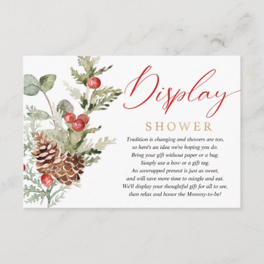 Rustikale Weihnachtsdusche Begleitkarte (Vorderseite)