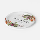 Rustikale Weihnachtsdusche Pappteller (Schrägansicht)