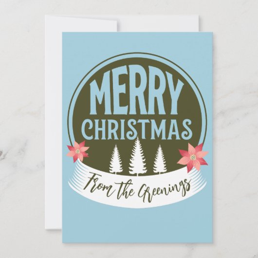 Rustikale Weihnachtsfamilie Feiertagskarte (Vorderseite)