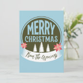 Rustikale Weihnachtsfamilie Feiertagskarte (Stehend Vorderseite)