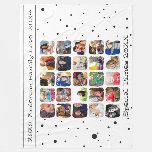 Rustikale Weihnachtsfamilien-Fotos Fleecedecke (Vorderseite)