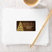 Rustikale Weihnachtsfeier Anschrift Tree & Ribbon Adressaufkleber (Insitu)