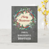 Rustikale Weihnachtsfeier Bruder frohe Weihnachten Karte (Gelbe Blume)