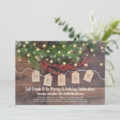 Rustikale Weihnachtsfeier Einladung (Stehend Vorderseite)