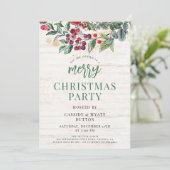 Rustikale Weihnachtsfeier Einladung (Stehend Vorderseite)