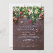 Rustikale Weihnachtsfeier Einladung (Vorderseite)