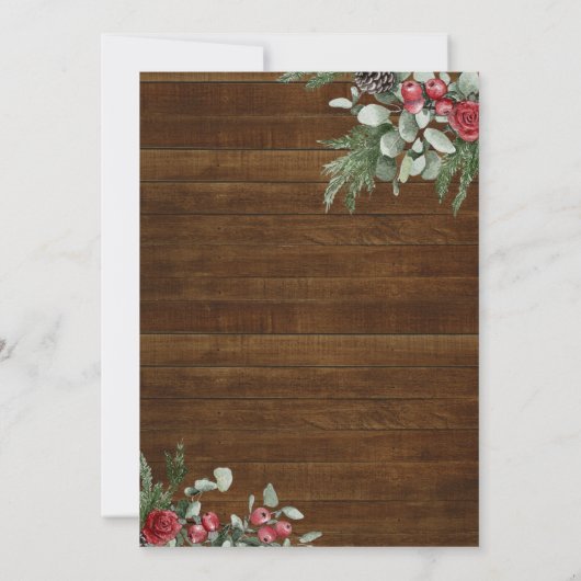 Rustikale Weihnachtsfeier Einladung (Rückseite)