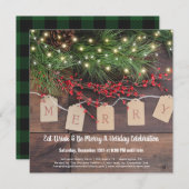 Rustikale Weihnachtsfeier Einladung (Vorne/Hinten)