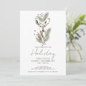 Rustikale Weihnachtsfeier Einladung (Stehend Vorderseite)