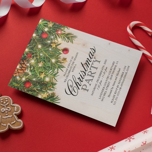 Rustikale Weihnachtsfeier Einladung