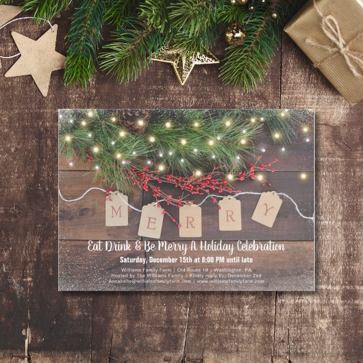 Rustikale Weihnachtsfeier Einladung