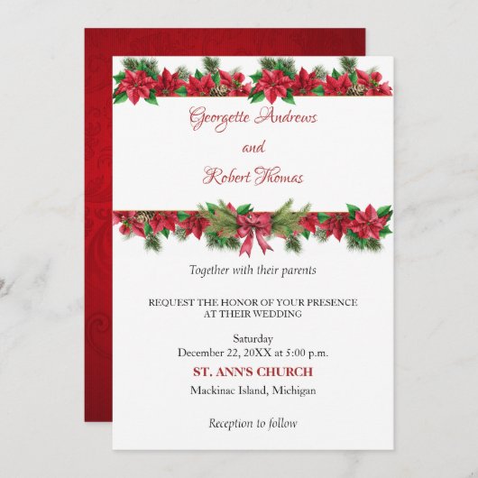 Rustikale Weihnachtsfeier Einladung (Vorne/Hinten)