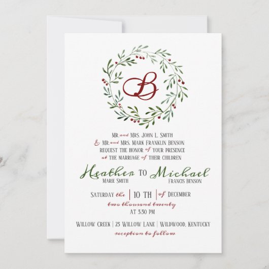 Rustikale Weihnachtsfeier Einladung (Vorderseite)