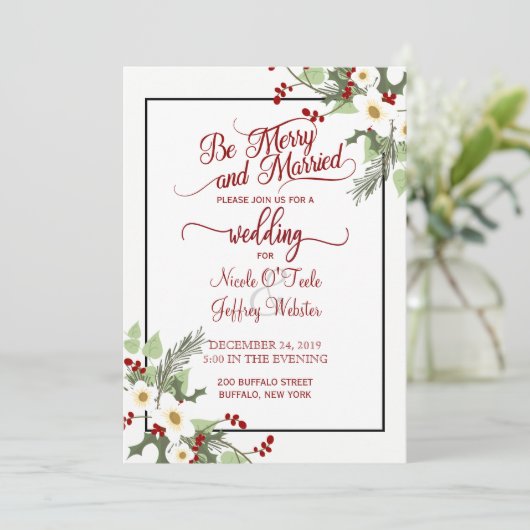 Rustikale Weihnachtsfeier Einladung (Stehend Vorderseite)