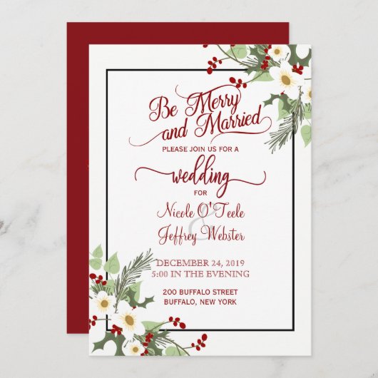 Rustikale Weihnachtsfeier Einladung (Vorne/Hinten)