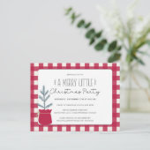 Rustikale Weihnachtsfeier Einladung Postkarte (Stehend Vorderseite)