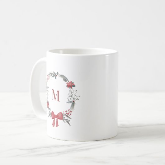 Rustikale Weihnachtsfeier Erstgeburtsgeschenk Kaffeetasse (Vorderseite Links)