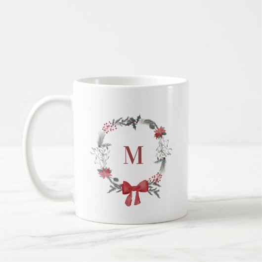 Rustikale Weihnachtsfeier Erstgeburtsgeschenk Kaffeetasse (Links)