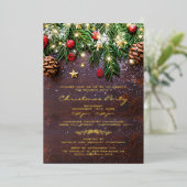 Rustikale Weihnachtsfeier Folieneinladung (Stehend vorne)
