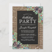 Rustikale Weihnachtsfeier Geburtstagsparty Einladung (Vorderseite)