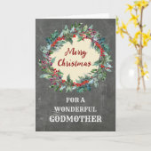 Rustikale Weihnachtsfeier Godmutter Frohe Weihnach Karte (Gelbe Blume)