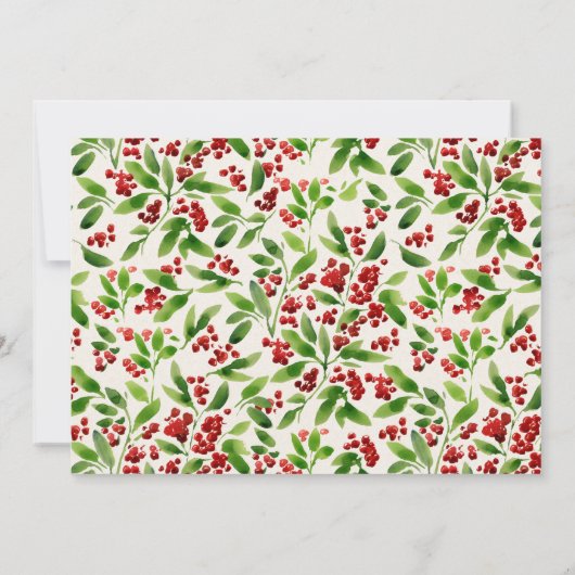 Rustikale Weihnachtsfeier Grün Einladung (Rückseite)