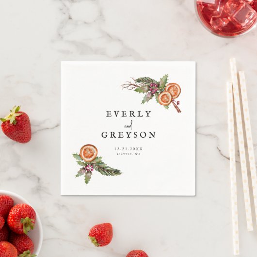 Rustikale Weihnachtsfeier mit botanischen Gewürzen Serviette (Beispiel)