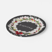 Rustikale Weihnachtsfeier Pappteller (Schrägansicht)