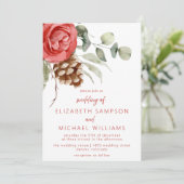 Rustikale Weihnachtsfeier Pinecone Hochzeit Einladung (Stehend Vorderseite)