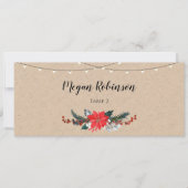 Rustikale Weihnachtsfeier Platzkarte (Vorderseite)