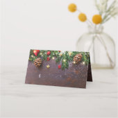 Rustikale Weihnachtsfeier Platzkarte (Rückseite)