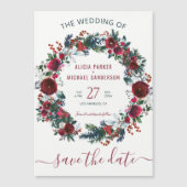 Rustikale Weihnachtsfeier retten das Datum Magneteinladung (Vorderseite)