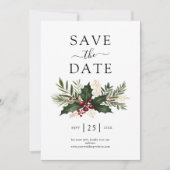 Rustikale Weihnachtsfeier Save The Date (Vorderseite)