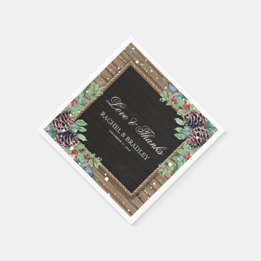 Rustikale Weihnachtsfeier Serviette (Ecke)