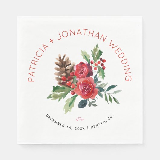 Rustikale Weihnachtsfeier Serviette (Vorderseite)