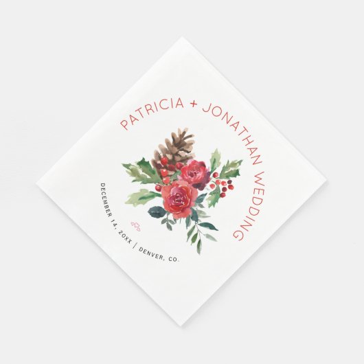 Rustikale Weihnachtsfeier Serviette (Ecke)