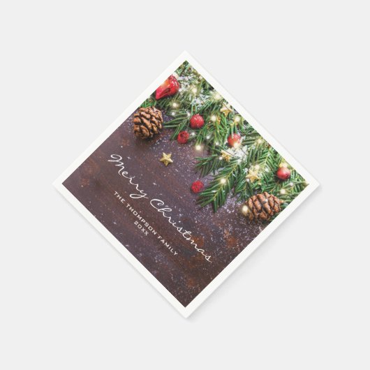 Rustikale Weihnachtsfeier Serviette (Ecke)