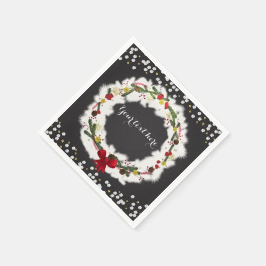 Rustikale Weihnachtsfeier Serviette (Ecke)