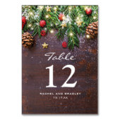 Rustikale Weihnachtsfeier-Tischnummer Tischnummer (Rückseite)
