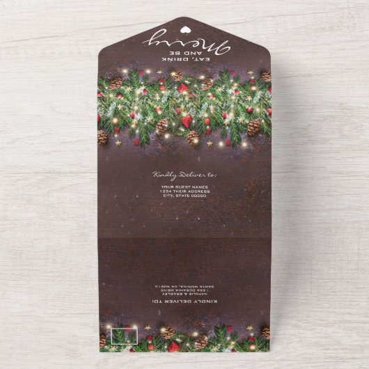 Rustikale Weihnachtsfeier UAWG All In One Einladung (Außenbereich)