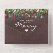 Rustikale Weihnachtsfeier UAWG All In One Einladung (Rückseite)