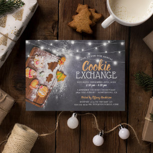 Rustikale Weihnachtsfeier zum Cookie-Austausch Einladung