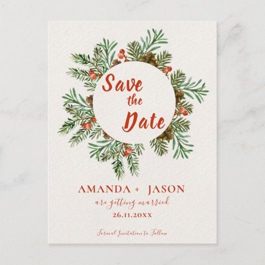 Rustikale Weihnachtsfeiern in den roten Bergen Sav Postkarte (Vorderseite)