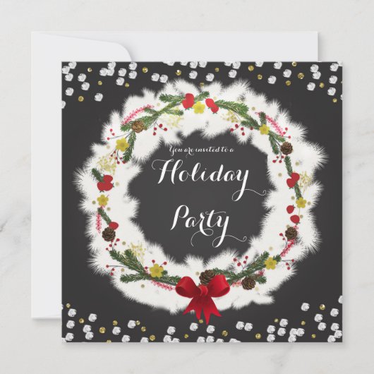 Rustikale Weihnachtsfeiertage Einladung (Vorderseite)